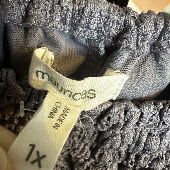 Maurices Women's Off The Shoulder Long Sleeve Pewter Blouse Lace Plus Sized 1x - Picture 4 of 5